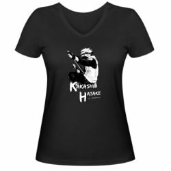 Женская футболка с V-образным вырезом Kakashi Hatake art - PrintSalon
