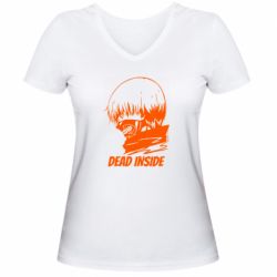 Женская футболка с V-образным вырезом Kaneki Dead Inside - PrintSalon