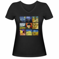 Женская футболка с V-образным вырезом Картины Ван Гога - PrintSalon