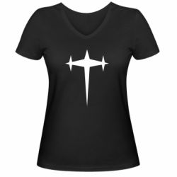 Женская футболка с V-образным вырезом Kill la Kill Three-Star Uniform Logo - PrintSalon