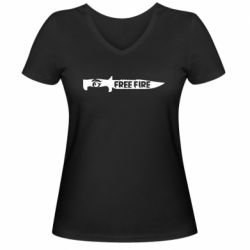 Жіноча футболка з V-подібним вирізом Knife Free fire - PrintSalon