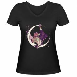Женская футболка с V-образным вырезом Kochou Shinobu аnime Demon Slayer - PrintSalon