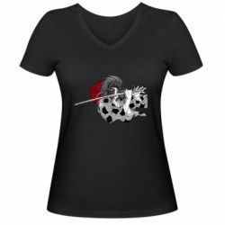 Женская футболка с V-образным вырезом Kokushibo Tsugikuni - PrintSalon