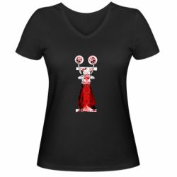 Женская футболка с V-образным вырезом Козак Ї - PrintSalon