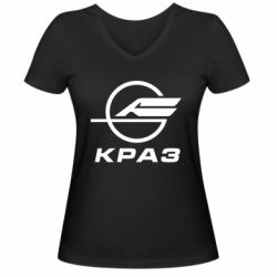 Женская футболка с V-образным вырезом КРаЗ лого - PrintSalon