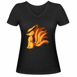 Женская футболка с V-образным вырезом Курама - Наруто - PrintSalon