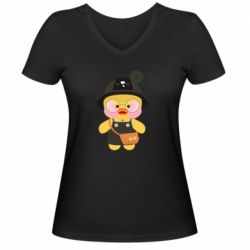 Женская футболка с V-образным вырезом Лалафанфан в панаме - PrintSalon