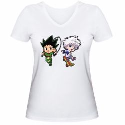 Женская футболка с V-образным вырезом Little Hunter x Hunter - PrintSalon