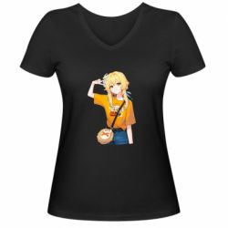 Жіноча футболка з V-подібним вирізом Люмін - PrintSalon