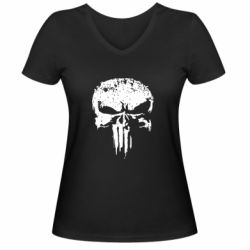 Жіноча футболка з V-подібним вирізом Лють Punisher - PrintSalon