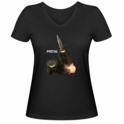 Женская футболка с V-образным вырезом Химарс M57A1 - PrintSalon