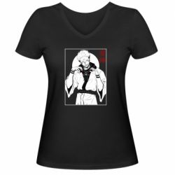 Женская футболка с V-образным вырезом Магическая битва аниме - PrintSalon