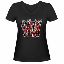 Жіноча футболка з V-подібним вирізом Maneskin band