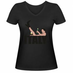 Жіноча футболка з V-подібним вирізом Maneskin Italy - PrintSalon