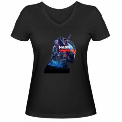 Женская футболка с V-образным вырезом Mass effect n7 - PrintSalon