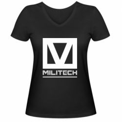 Женская футболка с V-образным вырезом Militech - PrintSalon