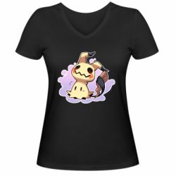 Женская футболка с V-образным вырезом Мимикью - PrintSalon