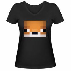 Женская футболка с V-образным вырезом Minecraft Minimalist - PrintSalon