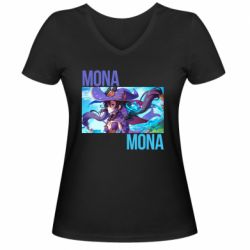 Женская футболка с V-образным вырезом Mona art - PrintSalon