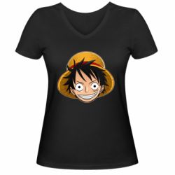Женская футболка с V-образным вырезом Monkey D. Luffy from One Piece - PrintSalon