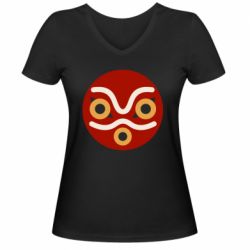 Женская футболка с V-образным вырезом Mononoke mask - PrintSalon