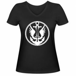 Женская футболка с V-образным вырезом Морская Пехота - PrintSalon