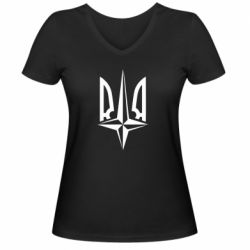 Женская футболка с V-образным вырезом Нато в хату - PrintSalon