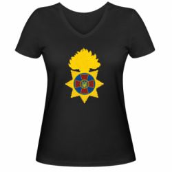 Женская футболка с V-образным вырезом НГУ - PrintSalon