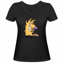 Женская футболка с V-образным вырезом Norbert from Angry Beavers - PrintSalon