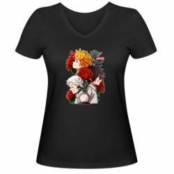 Женская футболка с V-образным вырезом Обещанный Неверленд арт - PrintSalon