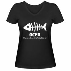 Женская футболка с V-образным вырезом OCFD - PrintSalon