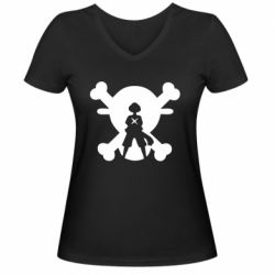 Женская футболка с V-образным вырезом One Piece Luffy Captain