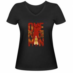Жіноча футболка з V-подібним вирізом One Punch Man Saitama - PrintSalon