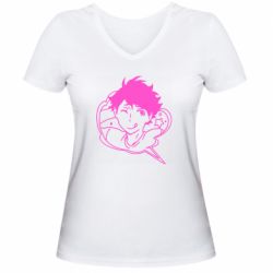 Женская футболка с V-образным вырезом Ойкава Тоору - PrintSalon
