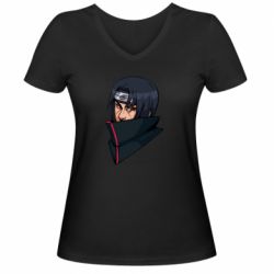 Женская футболка с V-образным вырезом Portrait of Itachi