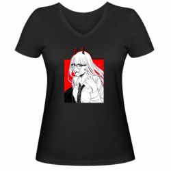 Женская футболка с V-образным вырезом Power red - PrintSalon