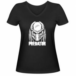 Жіноча футболка з V-подібним вирізом Predator. - PrintSalon