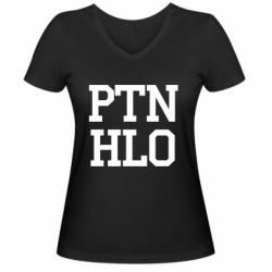 Женская футболка с V-образным вырезом PTN HLO - PrintSalon