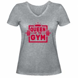 Женская футболка с V-образным вырезом Queen Of The Gym - PrintSalon