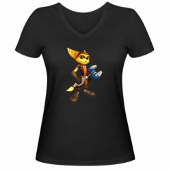 Жіноча футболка з V-подібним вирізом Ratchet & Clank game - PrintSalon