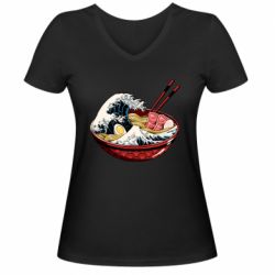 Женская футболка с V-образным вырезом Remen Wave - PrintSalon