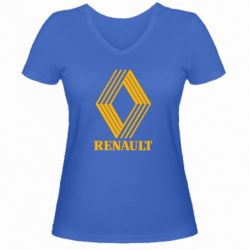 Женская футболка с V-образным вырезом Renault 1972 Logo - PrintSalon
