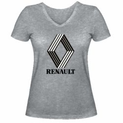 Женская футболка с V-образным вырезом Renault Logo 1972 - PrintSalon