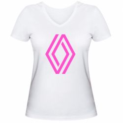 Женская футболка с V-образным вырезом Renault New Logo - PrintSalon