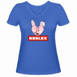 Женская футболка с V-образным вырезом Roblox Bunny Girl Skin