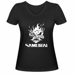 Жіноча футболка з V-подібним вирізом Rock Group Logo - Samurai - PrintSalon