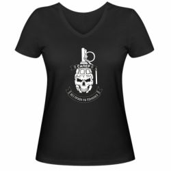 Женская футболка с V-образным вырезом Сапер. Без права на ошибку - PrintSalon