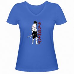 Женская футболка с V-образным вырезом Sasuke Art - PrintSalon