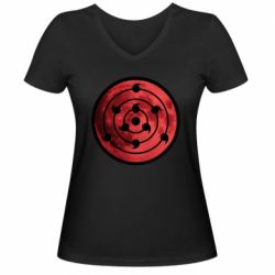 Жіноча футболка з V-подібним вирізом Sharingan moon - PrintSalon