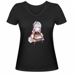Женская футболка с V-образным вырезом Shenhe - PrintSalon